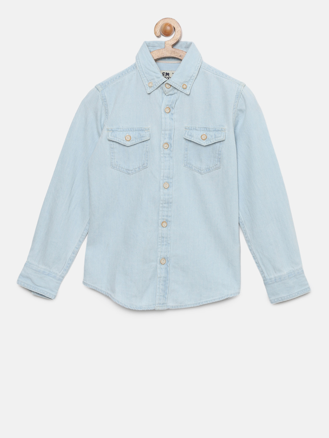 

Flying Machine Boys Blue Regular Fit Solid Casual Shirt