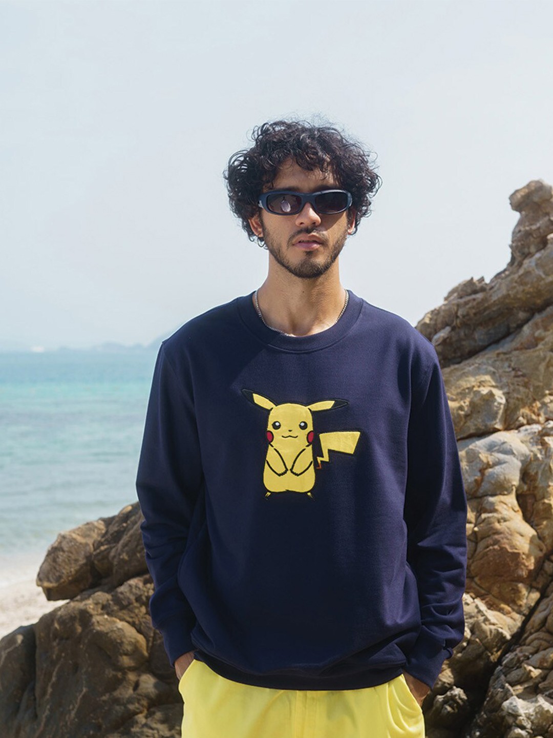

Bonkers Corner Graphic Printed Cotton Pullover, Navy blue