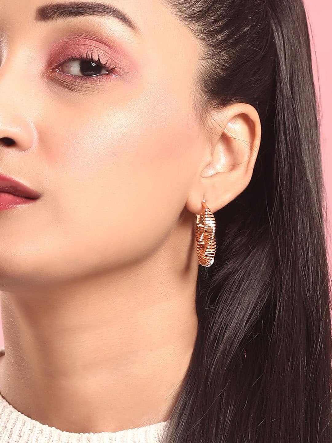 

TOKYO TALKIES X rubans FASHION ACCESSORIES Set Of 9 Hoop & Stud Earrings, Gold
