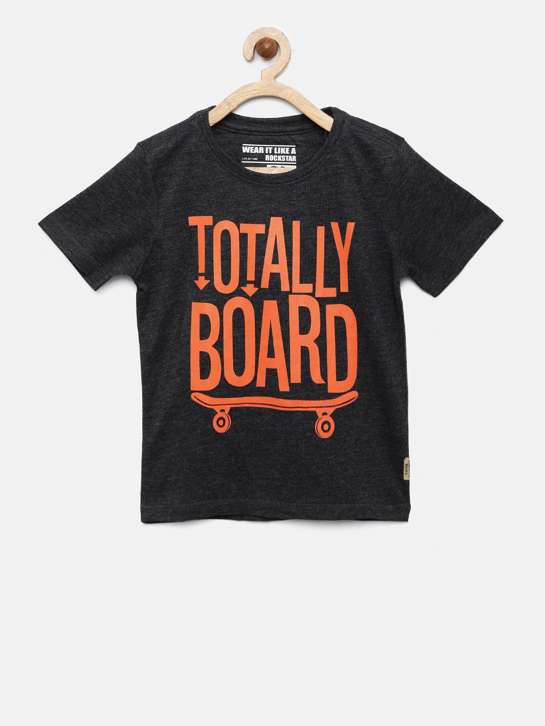 

Flying Machine Boys Black Printed Round Neck T-shirt