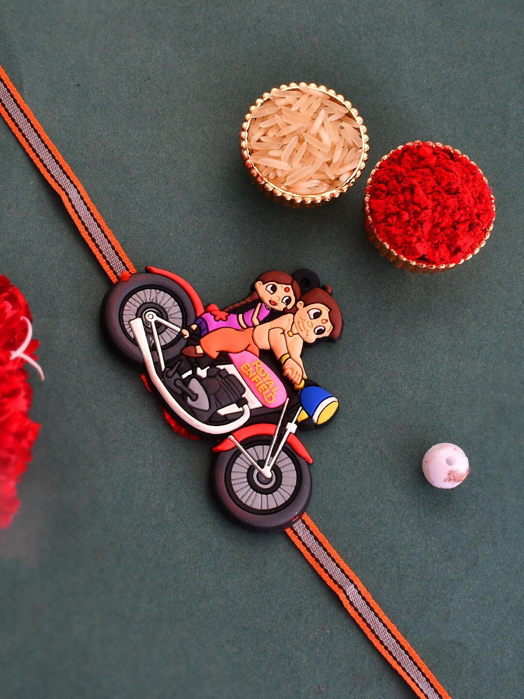 

Aapno Rajasthan Chhota Bheem On Bike Charm Rakhi, Grey