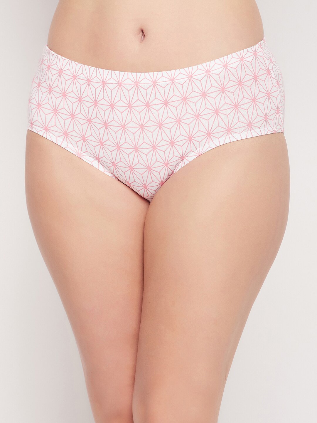 

Clovia White Geometric Printed Pure Cotton Hipster Briefs