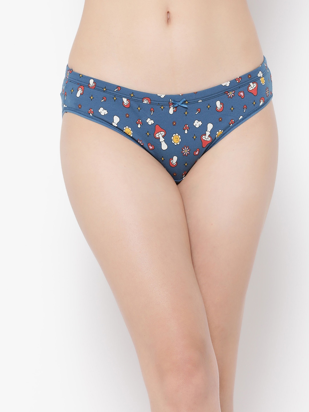 

Clovia Printed Cotton Bikini Briefs PN3529P08S, Blue