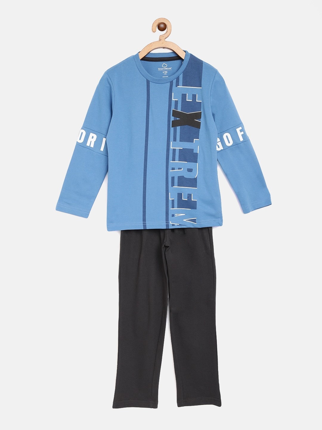 

Sweet Dreams Boys Printed Pure Cotton T-Shirt With Pyjamas, Blue