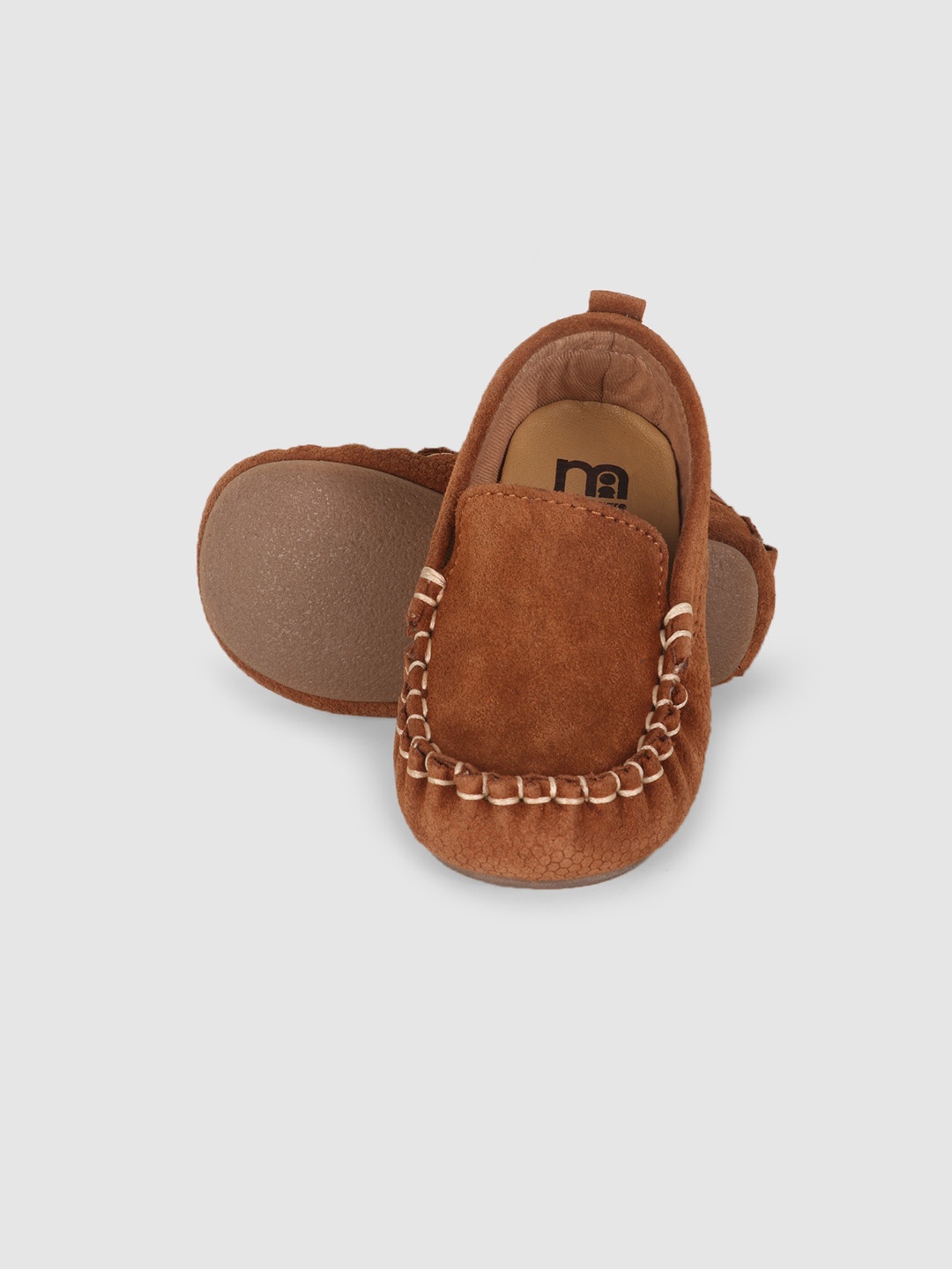 

mothercare Infant Boys Round Toe Leather Loafers, Brown