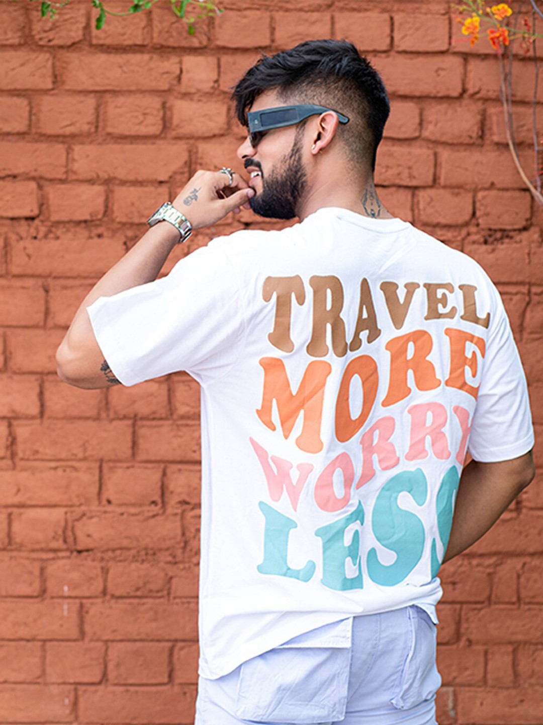 

Tistabene Typography Printed Oversized Cotton T-shirt, White