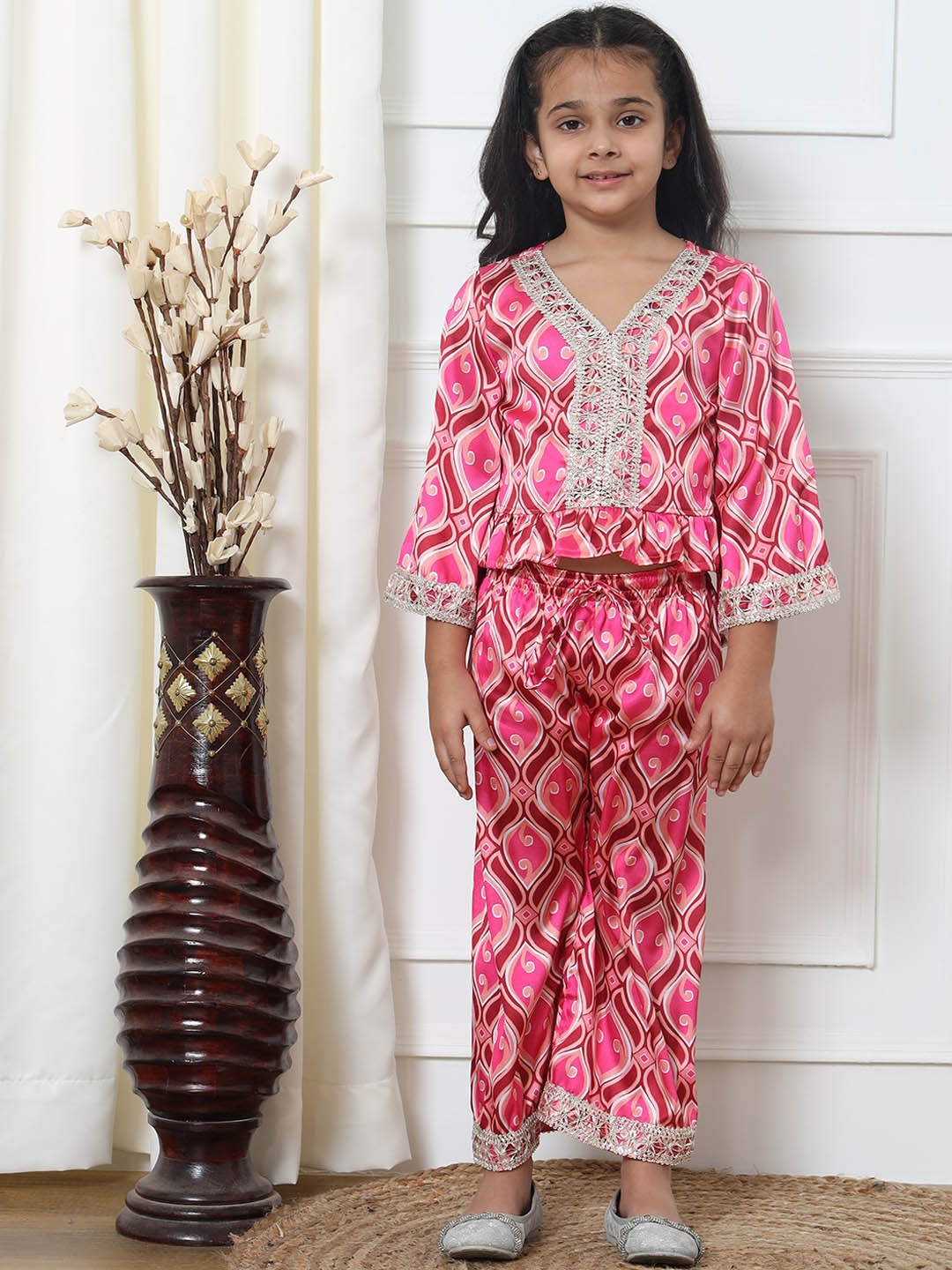 

Readiprint Girls Printed Top with Trousers, Pink