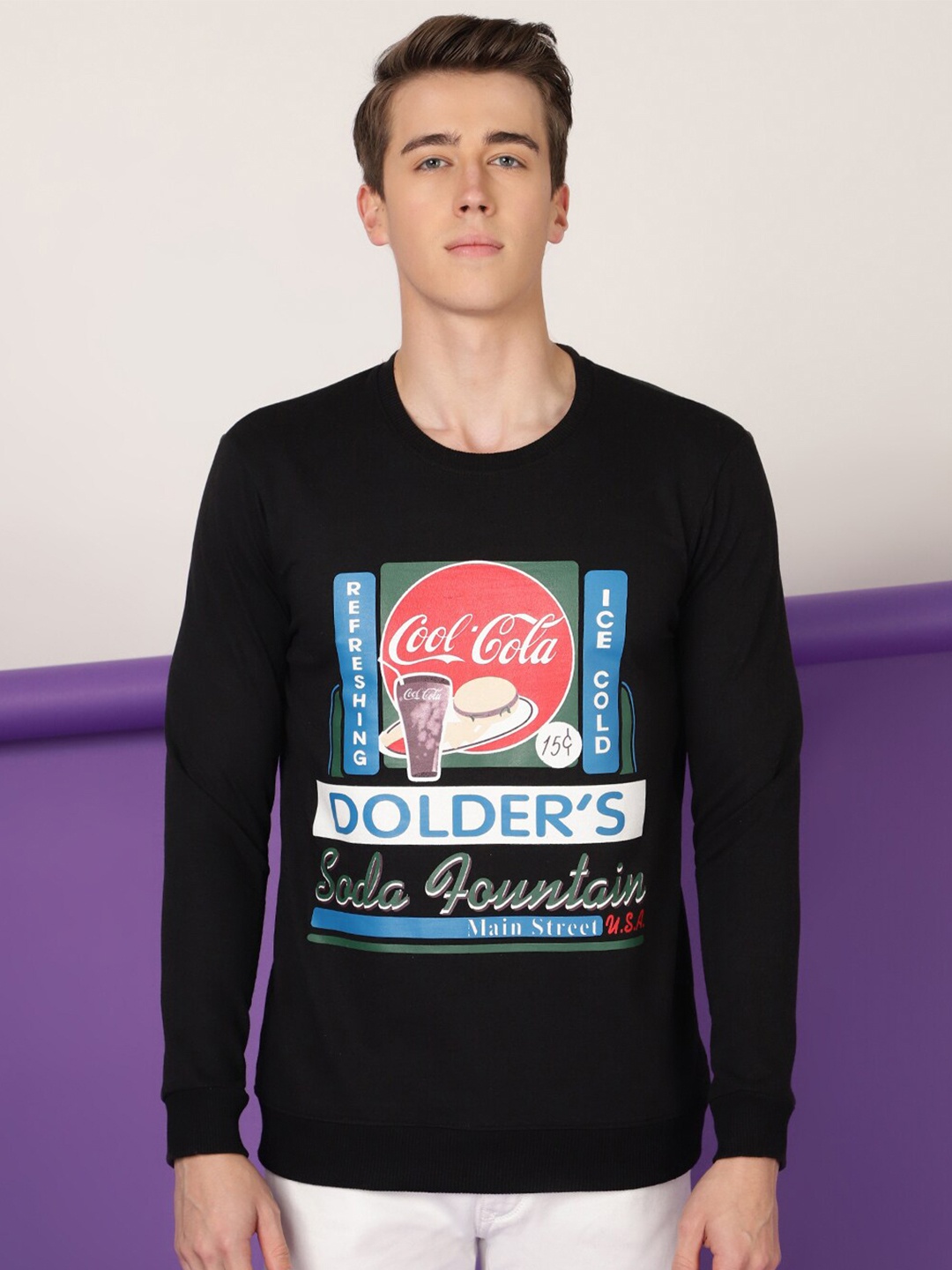 

FTX Typography Printed Round Neck Sweatshirt, Black