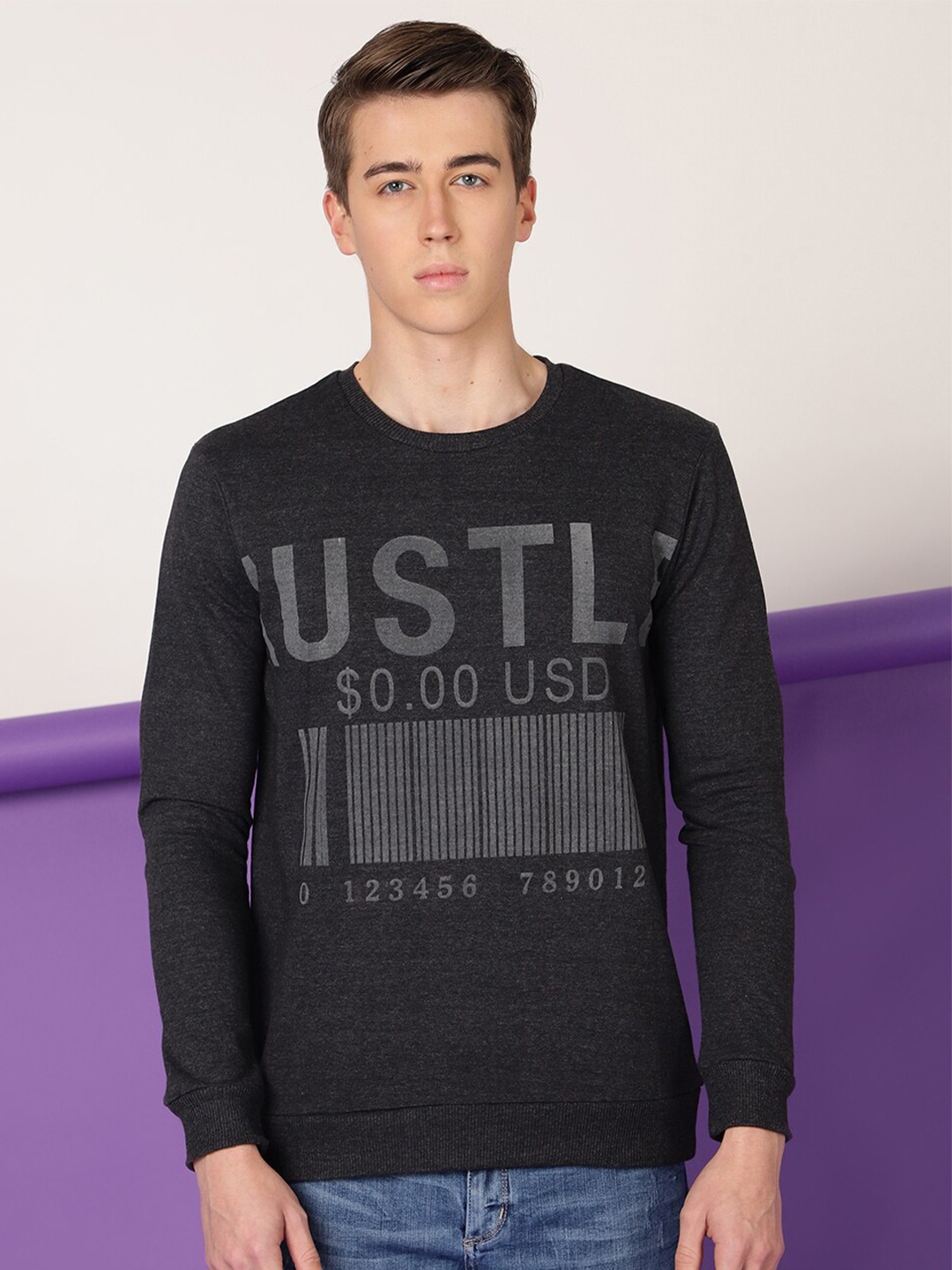 

FTX Typography Printed Round Neck Sweatshirt, Grey