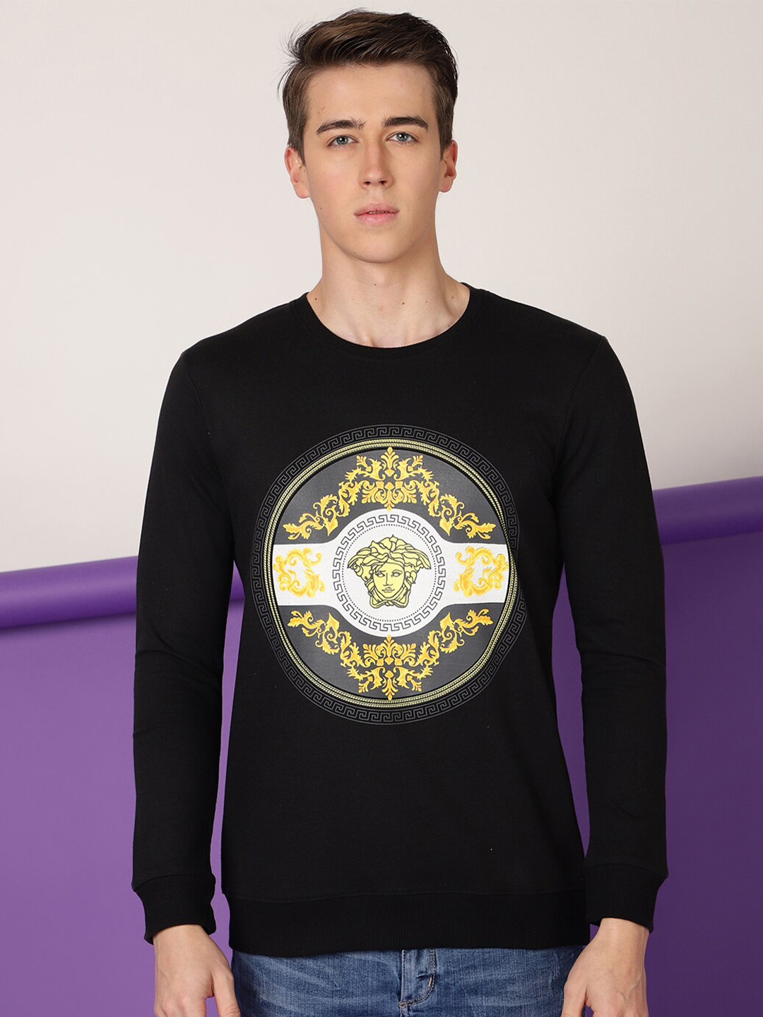

FTX Graphic Printed Round Neck Sweatshirt, Black