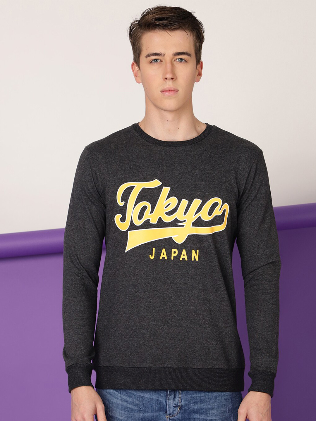 

FTX Typography Printed Round Neck Sweatshirt, Grey