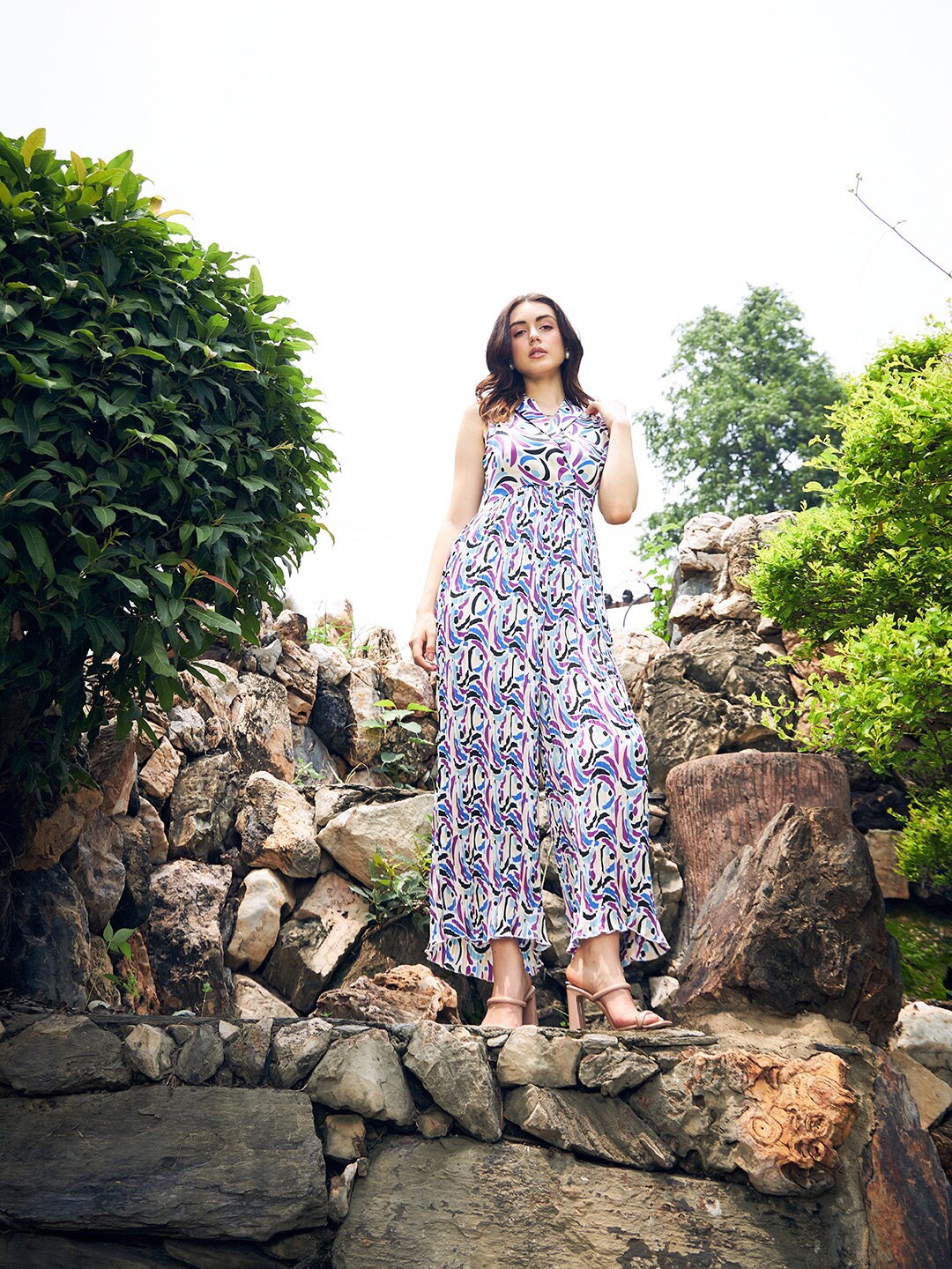 

KASSUALLY Printed Basic Jumpsuit, White