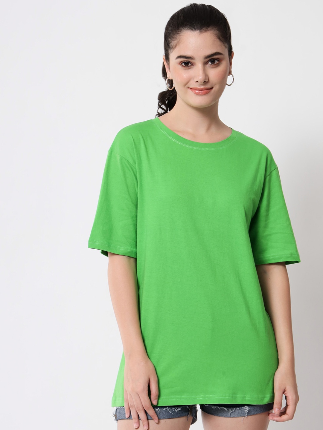 

Funday Fashion Cotton Oversized T-shirt, Green
