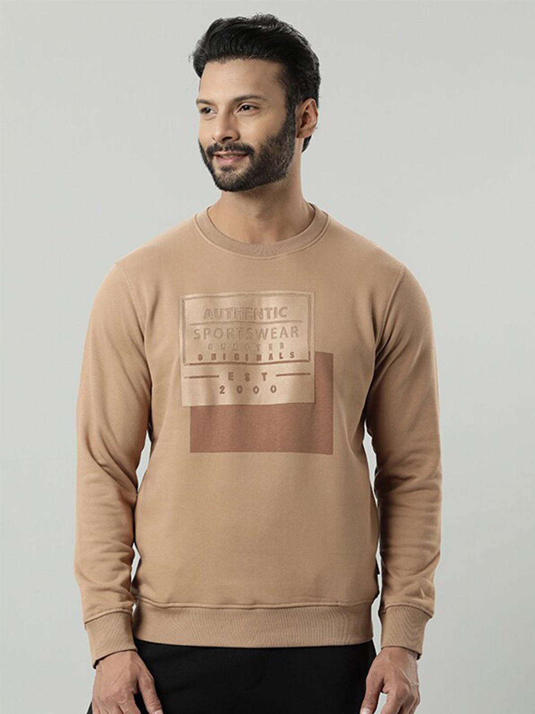 

Indian Terrain Typography Printed Long Sleeves Sweatshirt, Brown