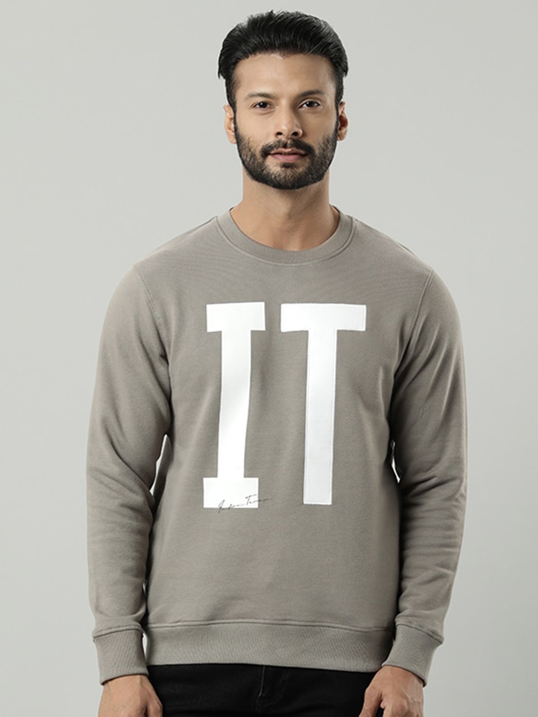 

Indian Terrain Typography Printed Sweatshirt, Grey