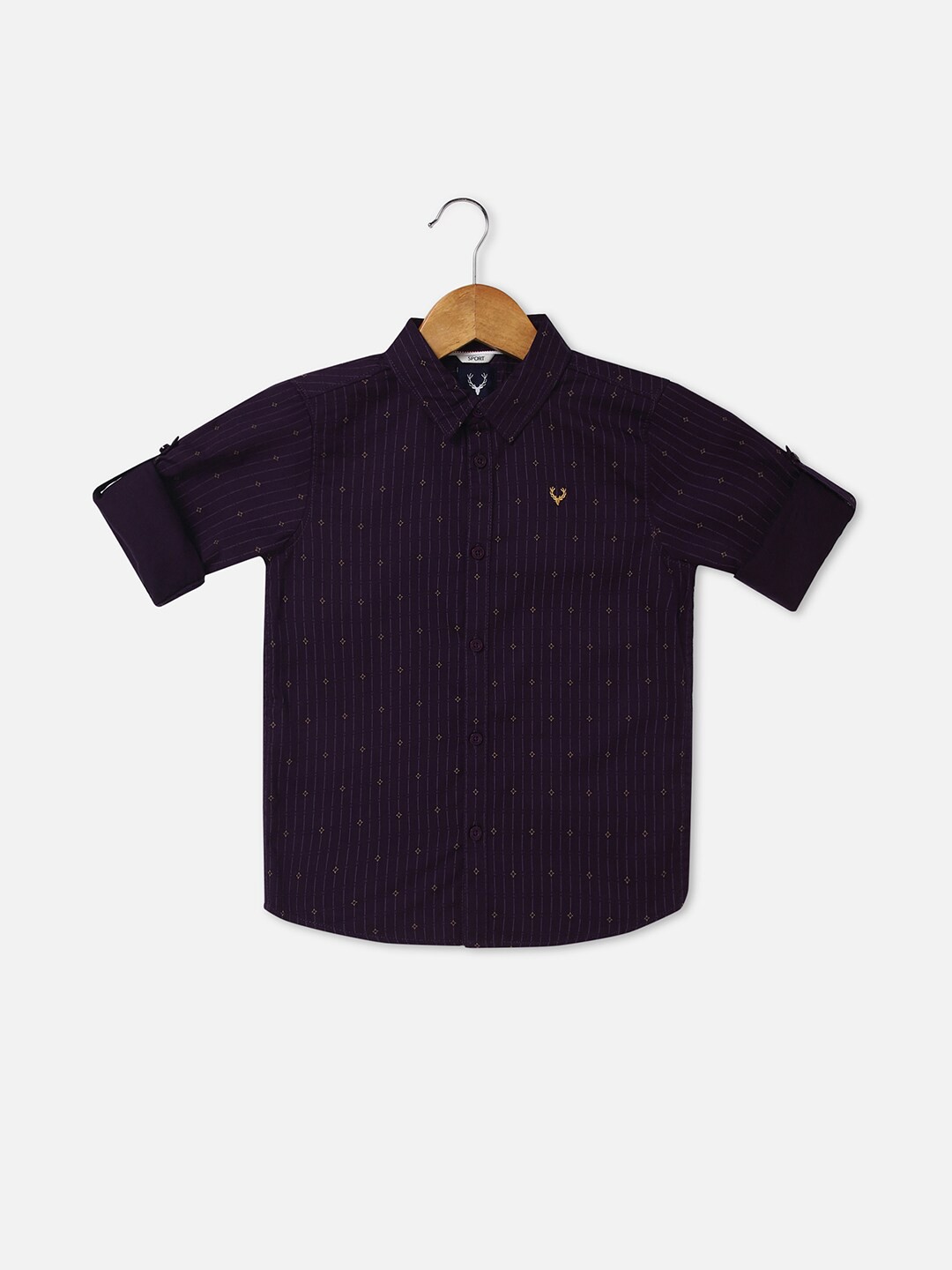 

Allen Solly Junior Boys Slim Fit Geometric Printed Pure Cotton Casual Shirt, Black