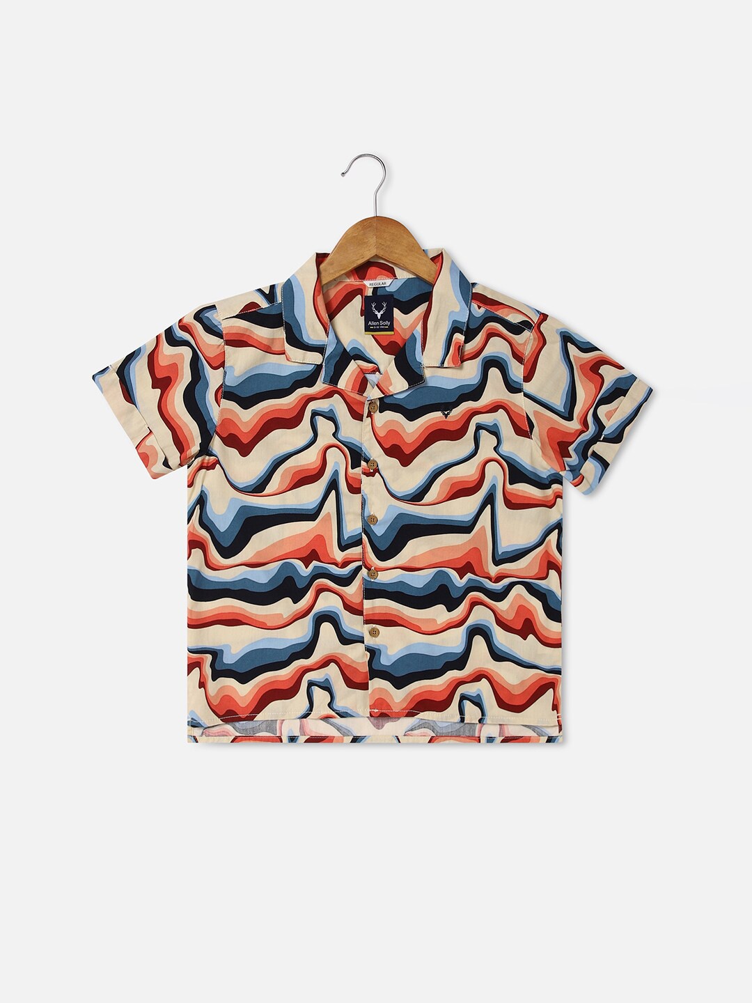 

Allen Solly Junior Boys Abstract Printed Casual Shirt, Beige