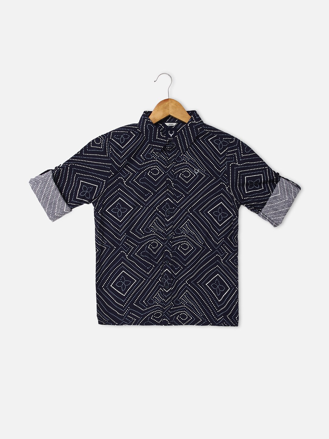 

Allen Solly Junior Boys Abstract Printed Pure Cotton Casual Shirt, Black