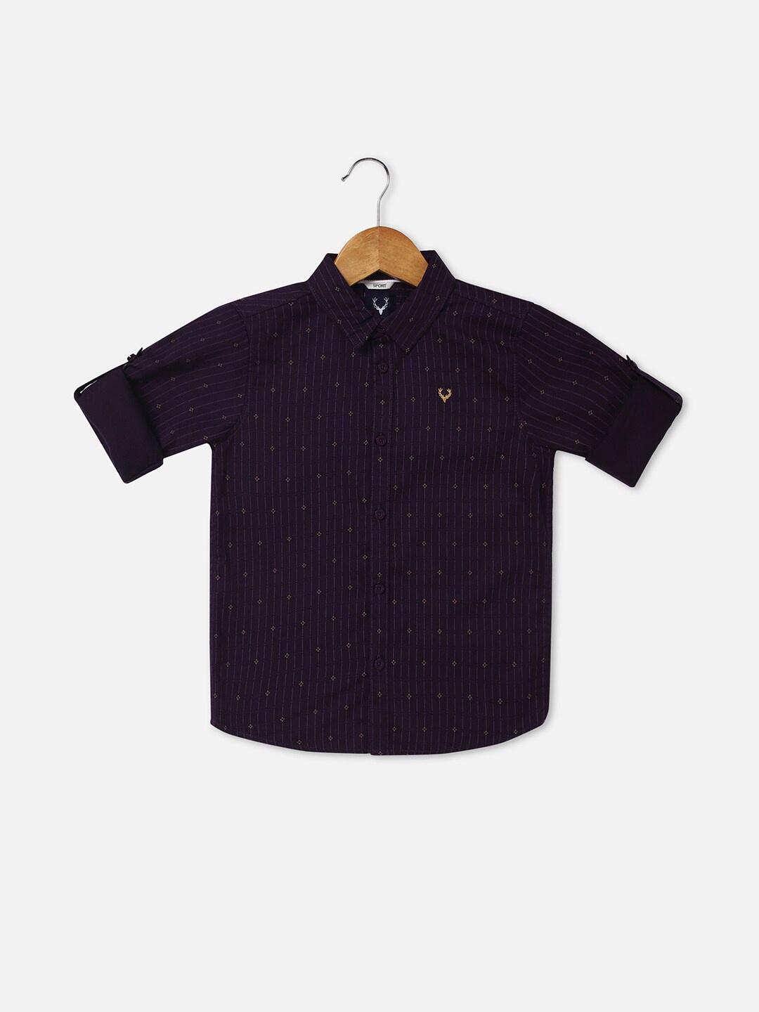 

Allen Solly Junior Boys Slim Fit Micro Ditsy Printed Pure Cotton Casual Shirt, Black
