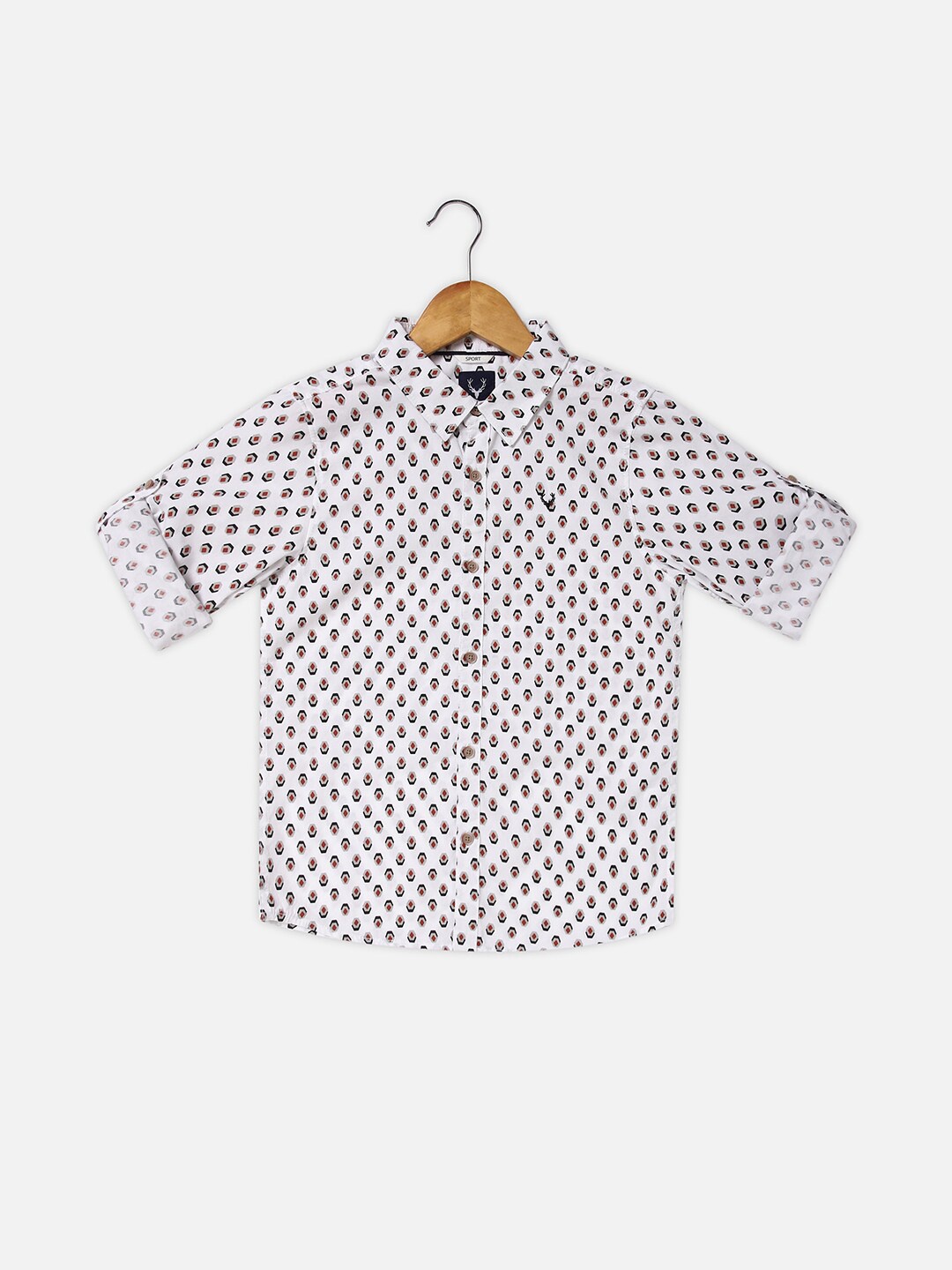 

Allen Solly Junior Boys Slim Fit Opaque Printed Casual Shirt, White