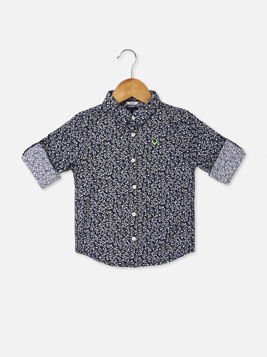 

Allen Solly Junior Boys Slim Fit Floral Printed Casual Shirt, Navy blue