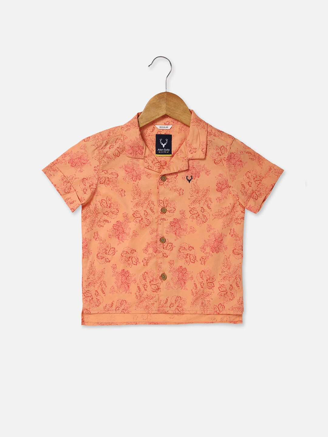 

Allen Solly Junior Boys Floral Printed Pure Cotton Casual Shirt, Peach