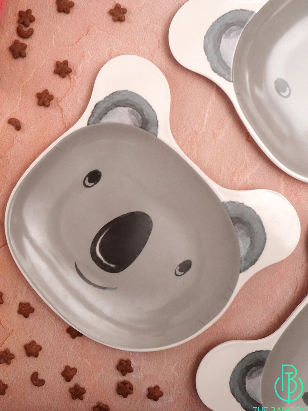 

THE BAMBOO CO Grey 2-Pieces Printed Bamboo Glossy Plates