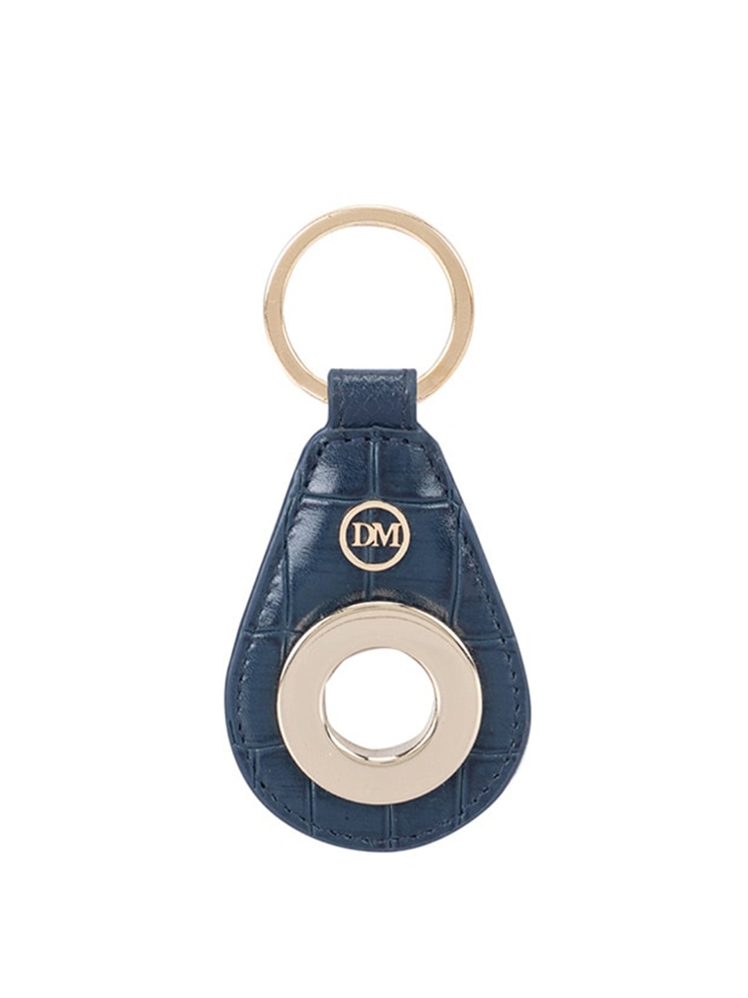 

Da Milano Unisex Textured Metal Key chain, Gold