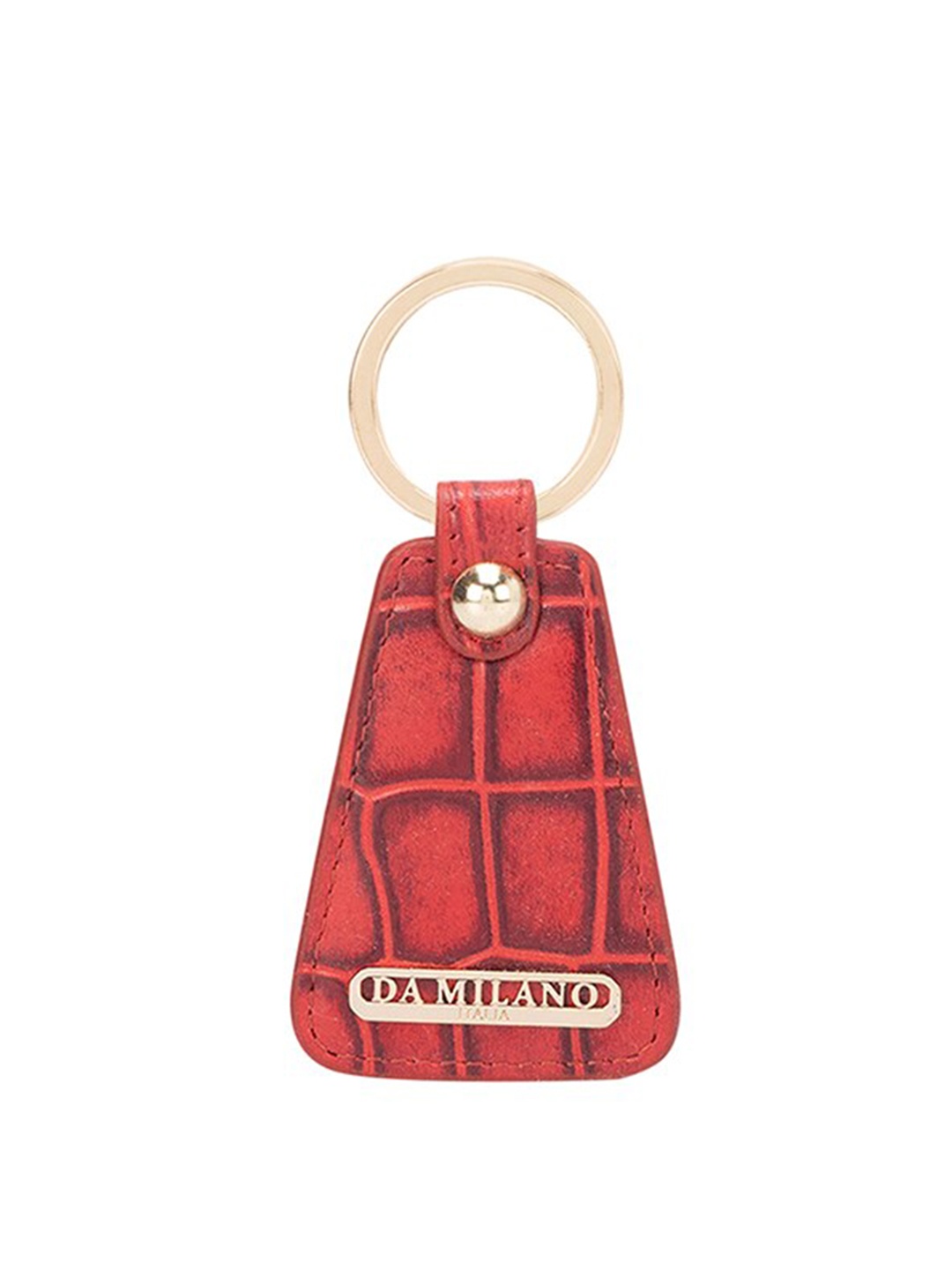 

Da Milano Unisex Textured Metal Key chain, Gold