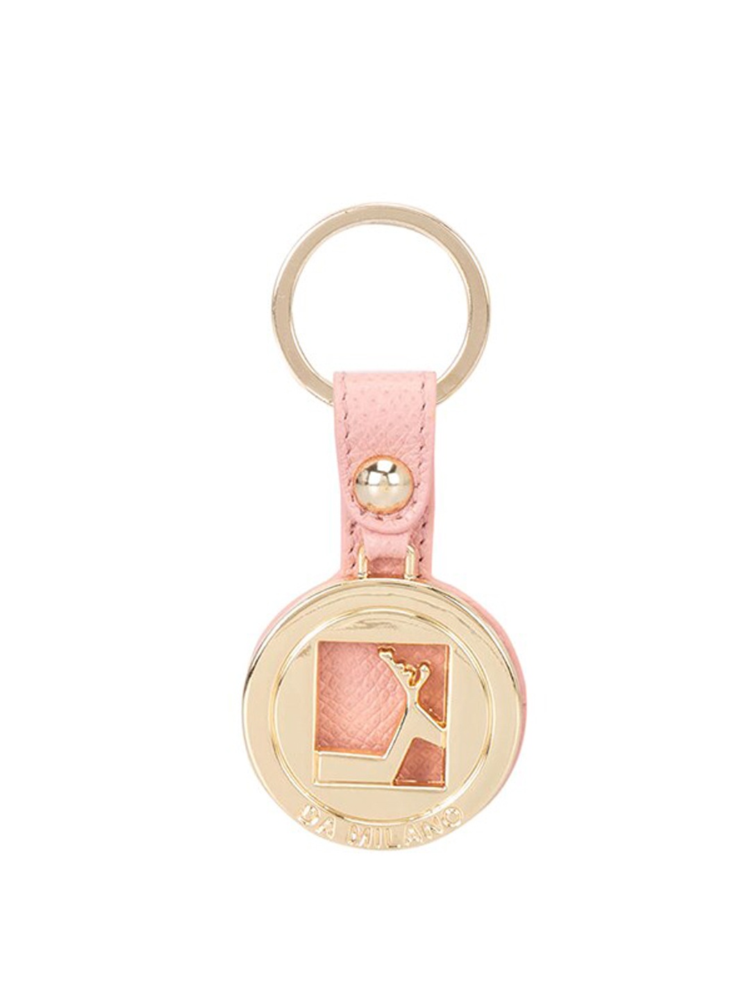 

Da Milano Textured Metal Key chain, Peach