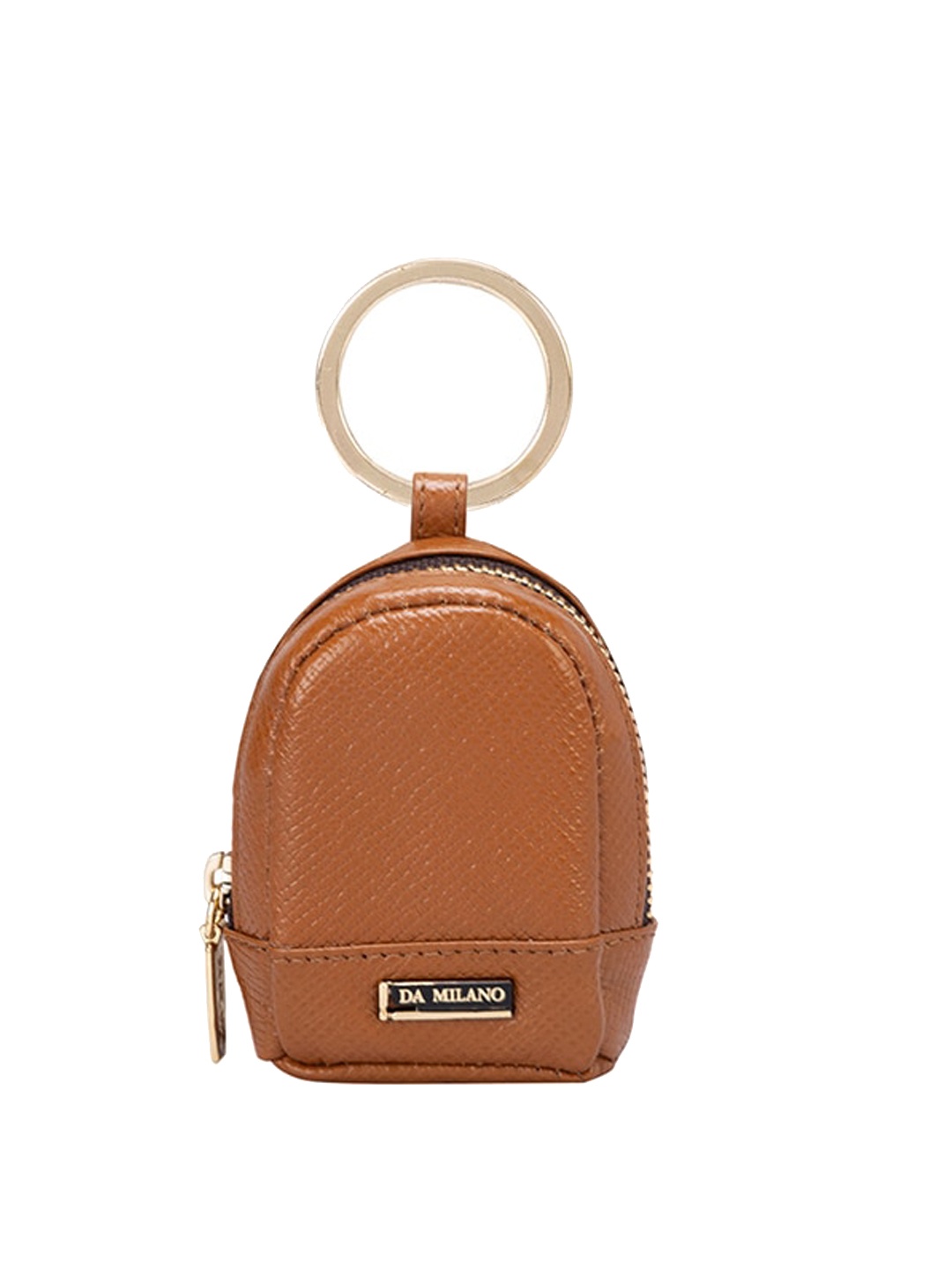 

Da Milano Textured Metal Key chain, Brown