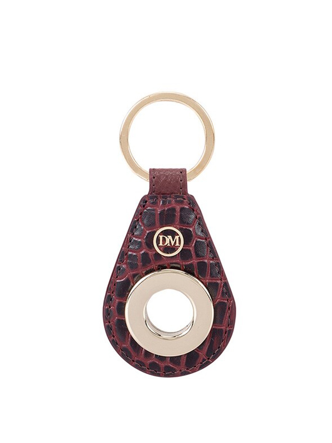 

Da Milano Textured Metal Key chain, Brown