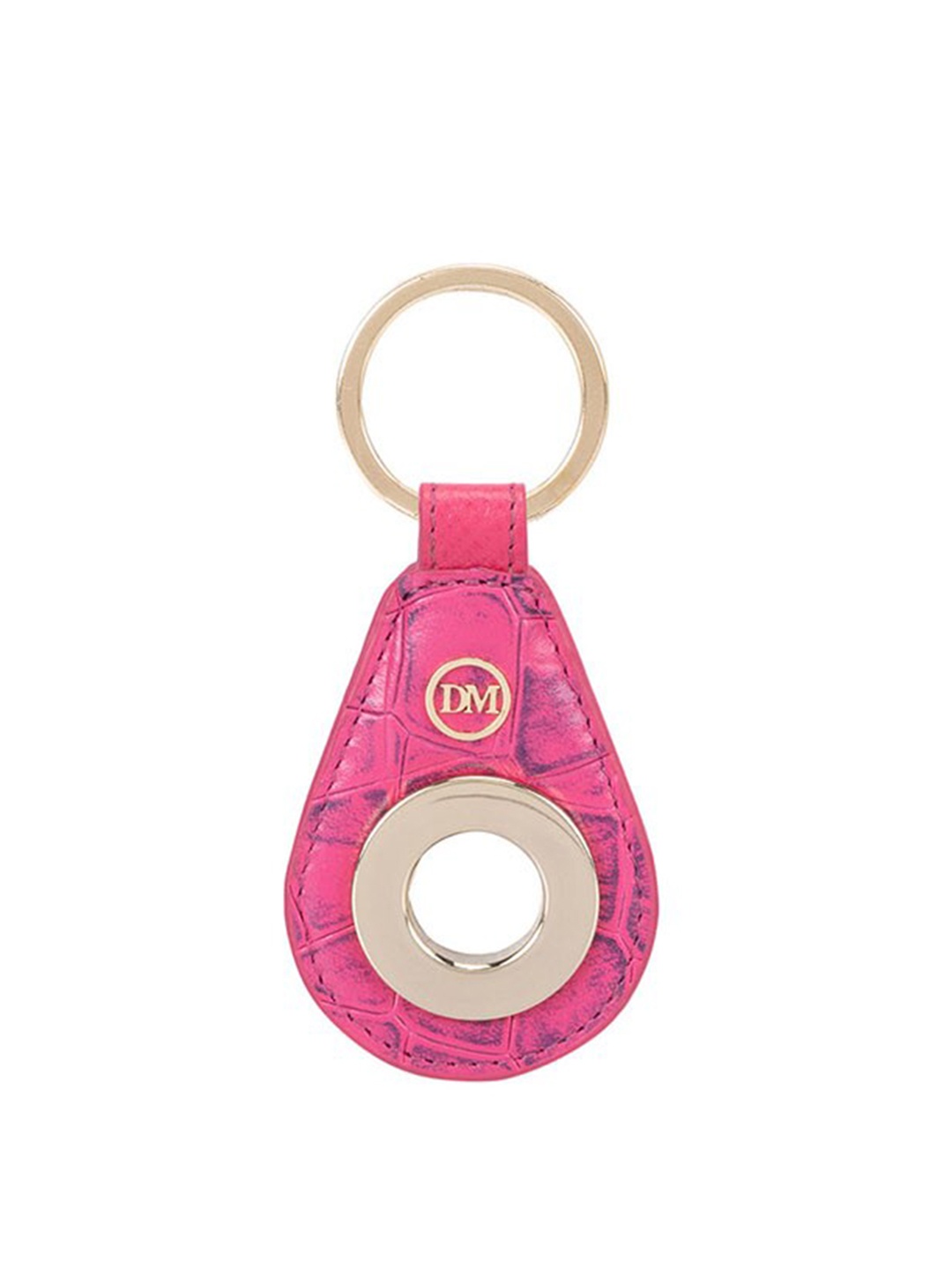 

Da Milano Textured Metal Key chain, Pink