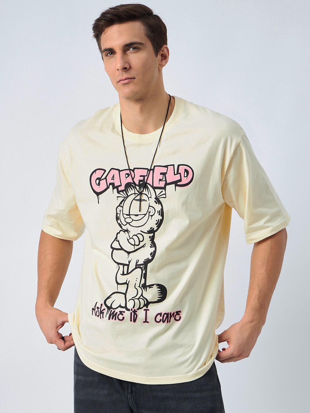 

COLOR CAPITALTypography Printed Pure Cotton Oversized T-shirt, Yellow