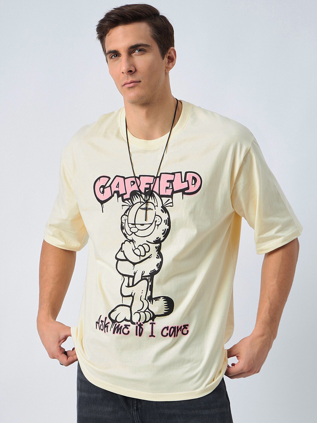 

COLOR CAPITALTypography Printed Pure Cotton Oversized T-shirt, Yellow