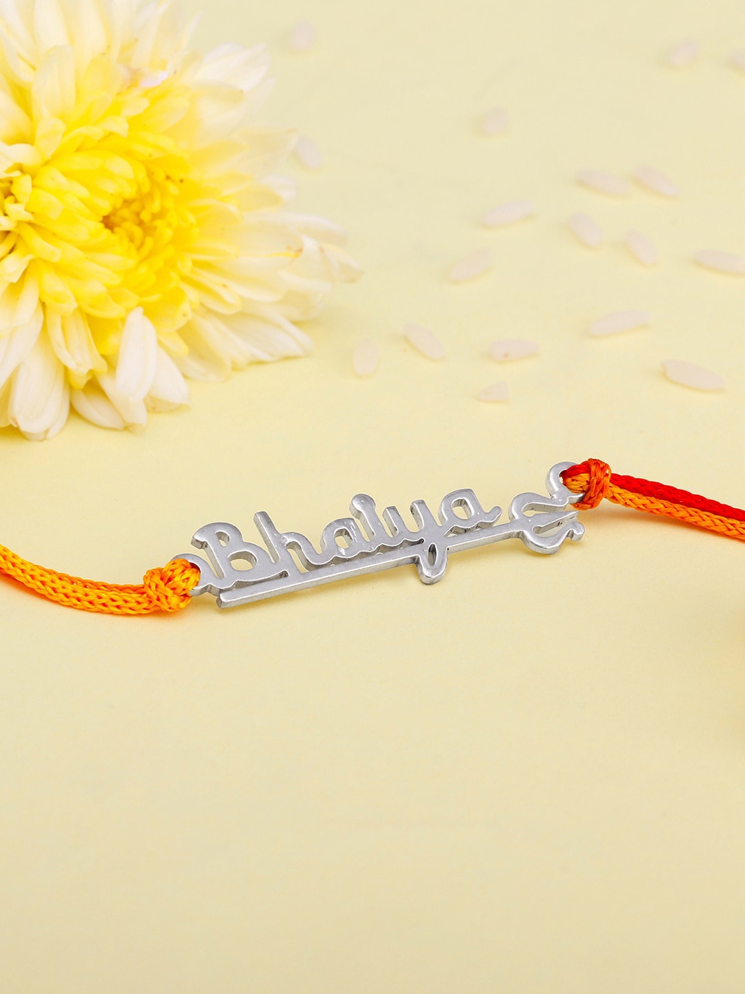 

GIVA Men 92.5 Sterling Silver Bhaiya-Charm Rakhi With Roli Chawal