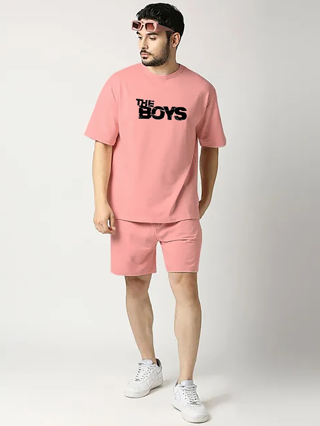 

Zombom Typography Printed Pure Cotton T-Shirt & Shorts, Peach