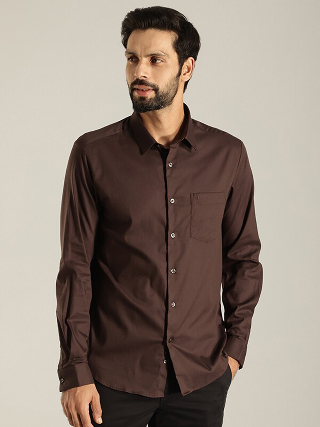 

Indian Terrain India Slim Cotton Casual Shirt, Brown