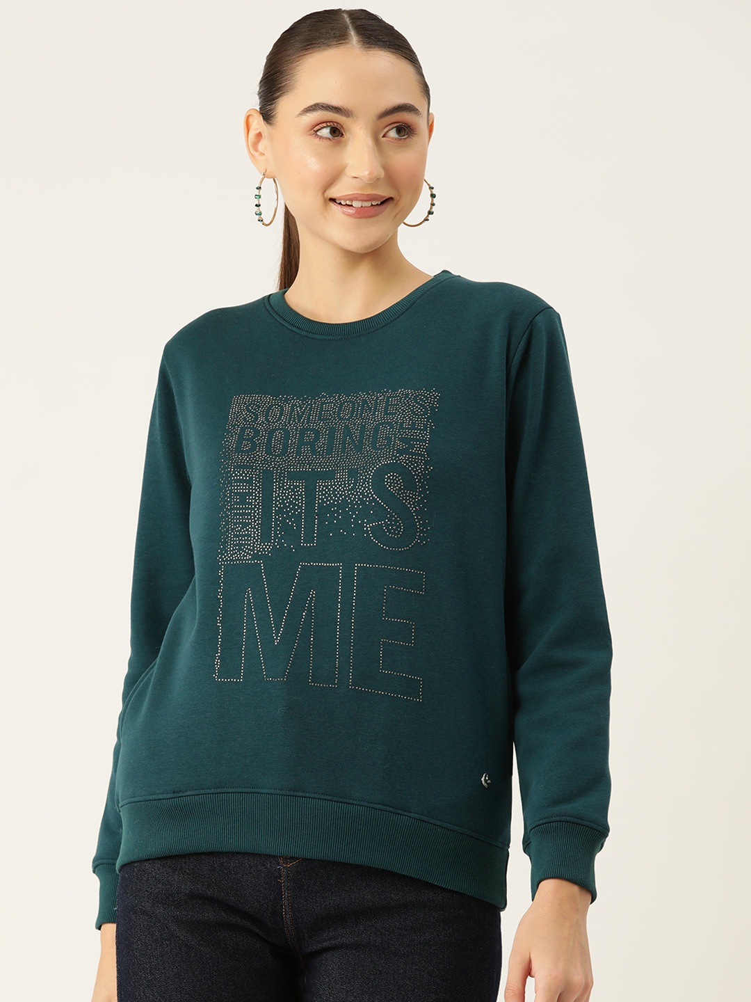 

Monte Carlo Solid Embellished Sweatshirt, Green