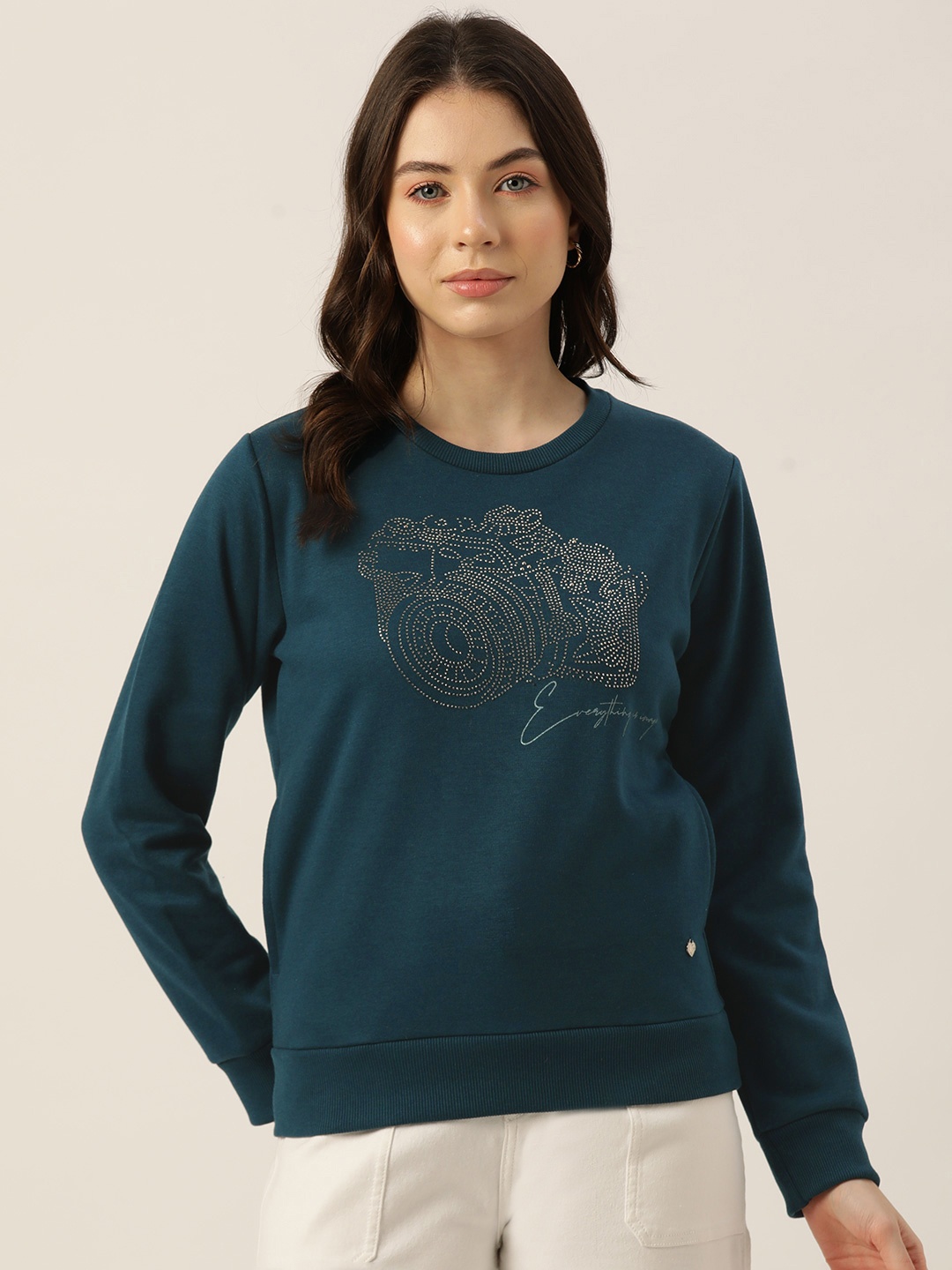 

Monte Carlo Embellished Detail Regular Fit Sweatshirt, Teal