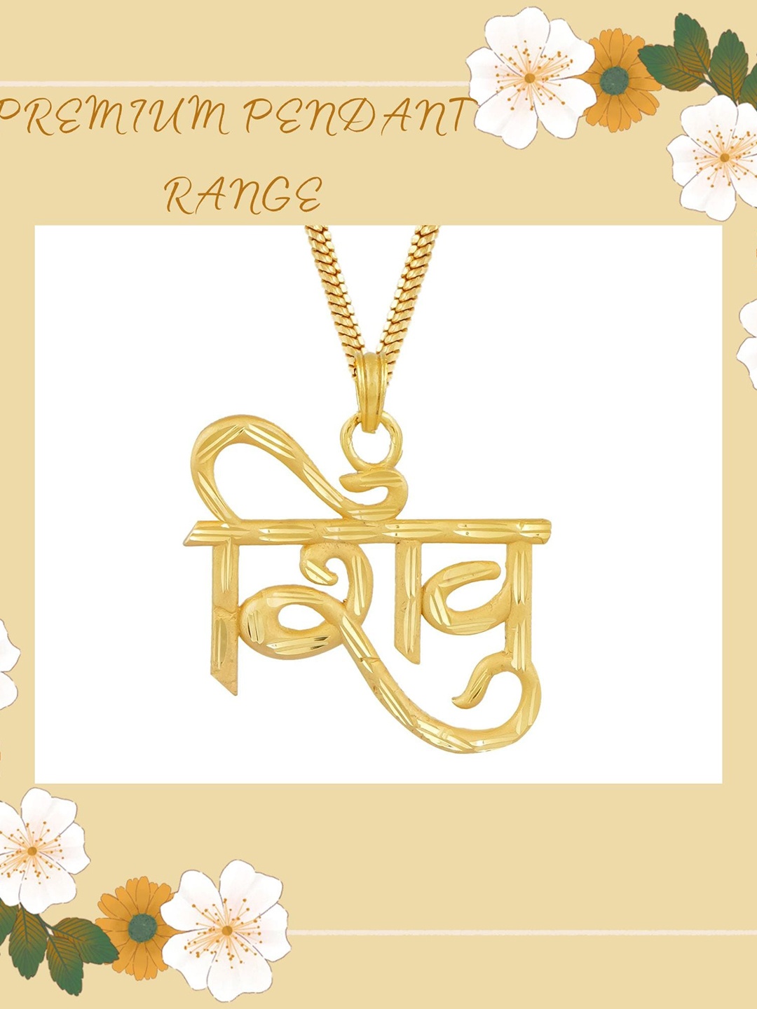 

MANSIYAORANGE Gold Plated Lord Shiva Name Pendant With Chain