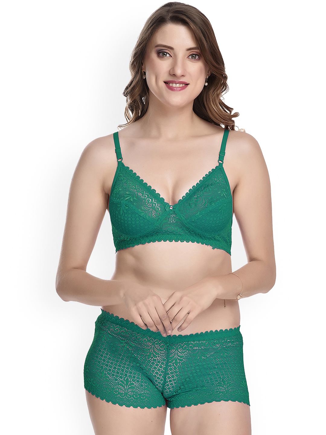 AROUSY Cotton Lingerie Set, Green