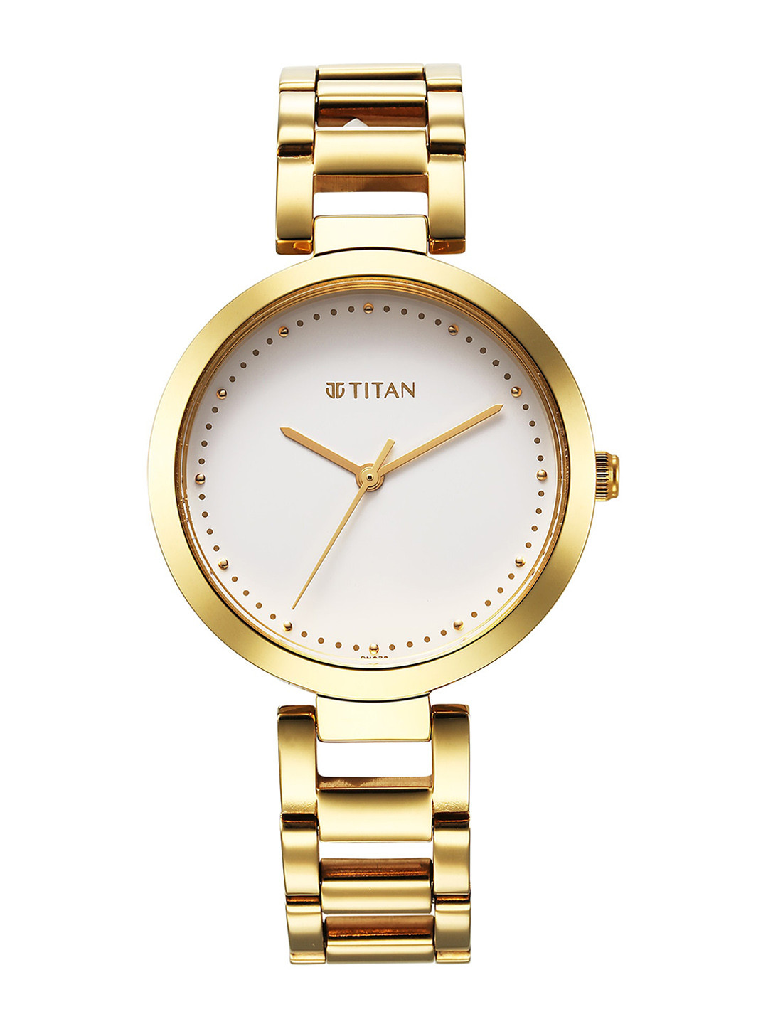 

Titan Women Embellished Dial & Stainless Steel Analogue Watch 2480YM03, Gold