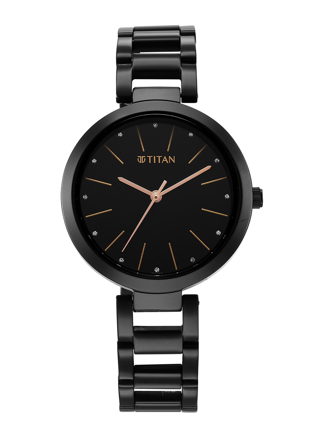

Titan Women Stainless Steel Bracelet Style Straps Analogue Watch 2480NM01, Black