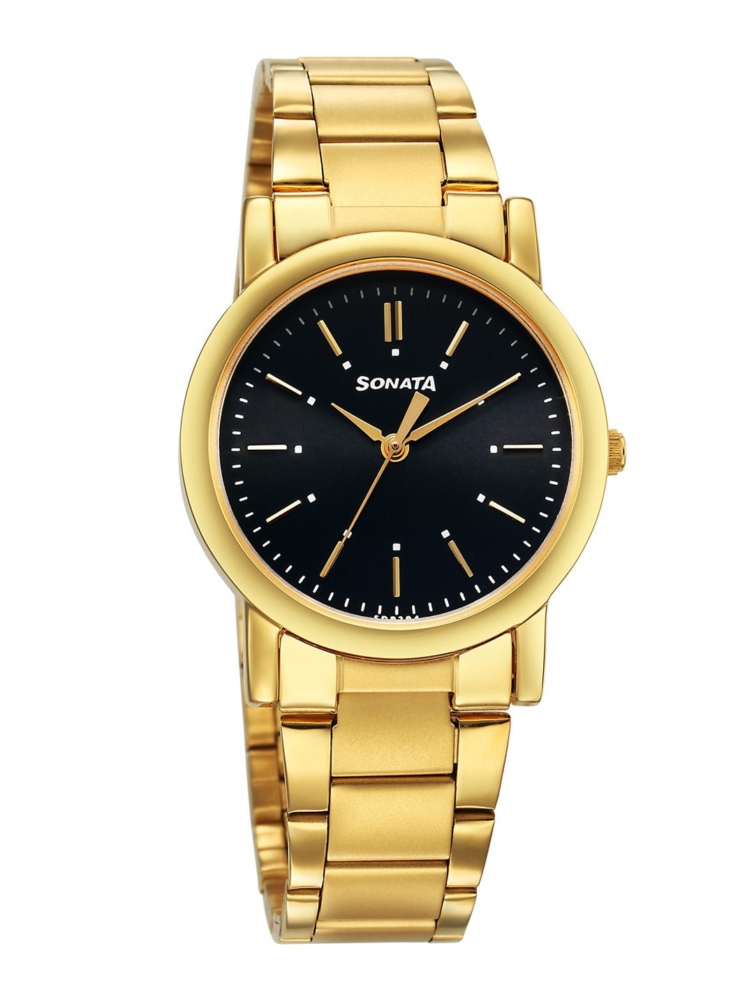 

Sonata Classique Collection Men Stainless Steel Bracelet Style Analogue Watch 7987YM12W, Black