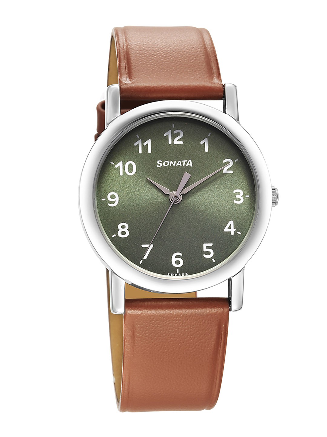 

Sonata Men Classique Brass Dial & Leather Straps Analogue Watch 7987SL04W, Green