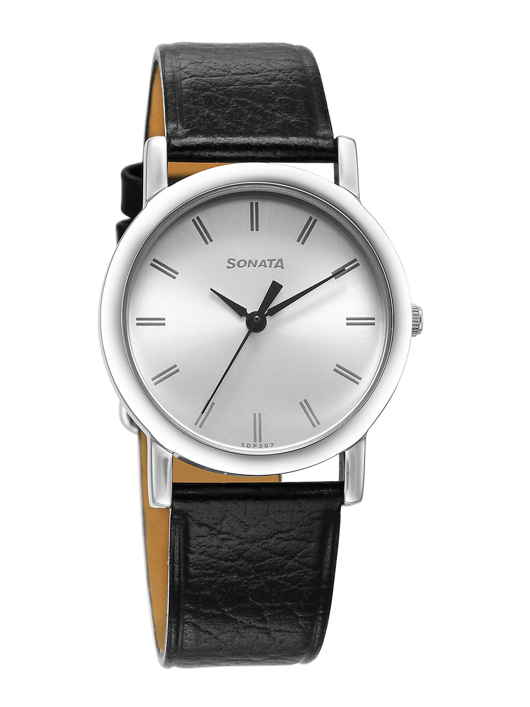

Sonata Classique Collection Men Brass Dial & Leather Straps Analogue Watch 7987SL06W, Silver