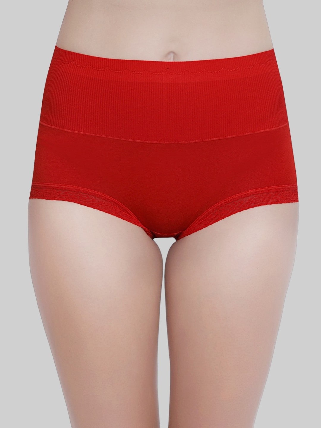 

PLUMBURY High-Rise Anti Microbial Hipster Briefs, Red