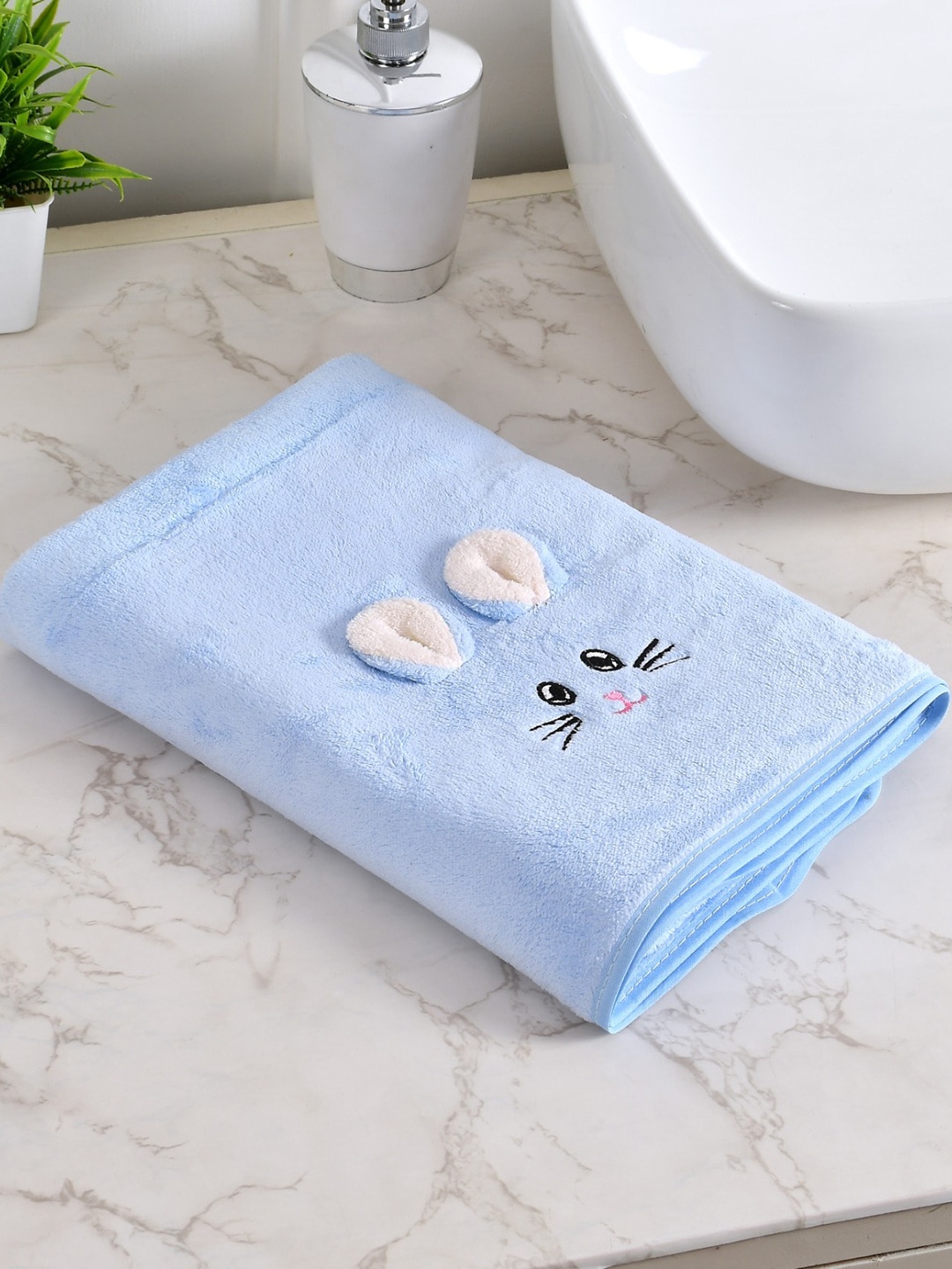 

Bajo's Blue Supercute 650 GSM Microfiber Bath Towel