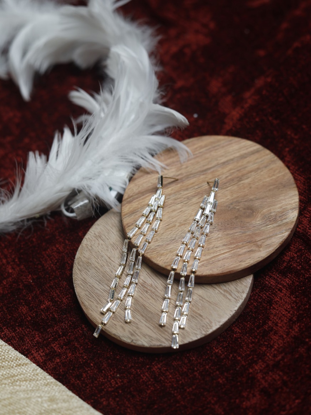 

Maansh Gold-Plated Contemporary Drop Earrings